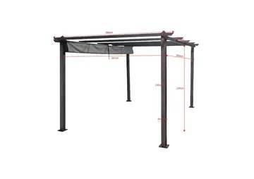 Porto Stor Pergola 4x3 m i aluminium med tak - Mörkgrå - Products - Utemöbler & utemiljö - Solskydd - Pergola
