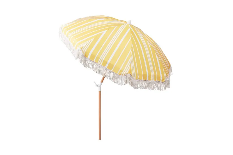 Teulon Parasoll 150 cm - Gul/Vit/Ljusbrun - Products - Utemöbler & utemiljö - Solskydd - Parasoll