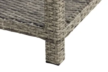 Bahamas Loungebord och Soffbord Utomhus 75 cm Konstrotting Glas - Grå - Products - Utemöbler & utemiljö - Utebord & trädgårdsbord - Loungebord & soffbord utomhus