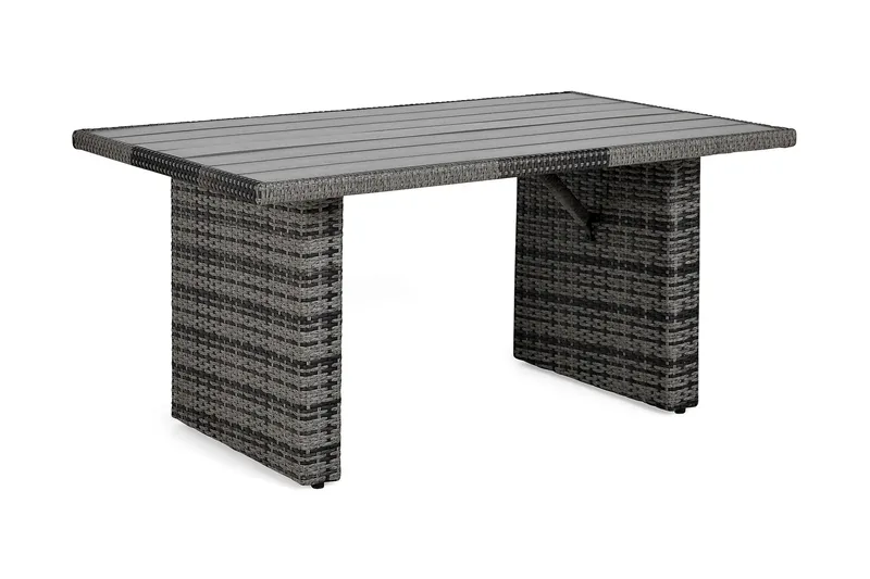 James Utebord 85x145 cm – Matbord utomhus i konstrotting med bordsskiva i Aintwood, Grå