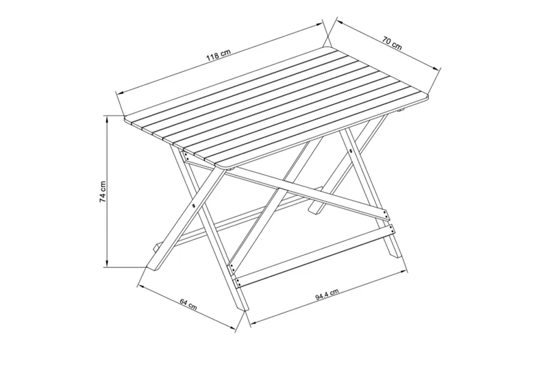 Landet Rektangulärt Matbord utomhus 118x70x74 cm i akacia trä - Mörkgrön - Products - Utemöbler & utemiljö - Utebord & trädgårdsbord - Matbord utomhus