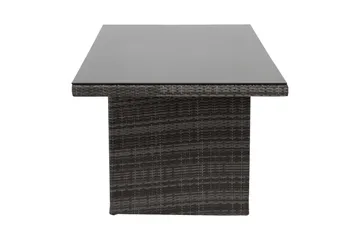 Majestic Matbord Utomhus 210x100 cm – Utebord i konstrotting med bordsskiva i Glas för Trädgård och Altan - Grå - Products - Utemöbler & utemiljö - Utebord & trädgårdsbord - Matbord utomhus