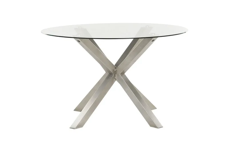 Runt bord Maletto - Silver, Transparent - Products - Utemöbler & utemiljö - Utebord & trädgårdsbord - Matbord utomhus