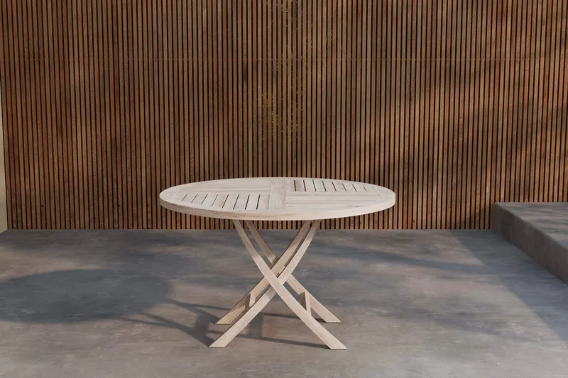 Runt matbord Kenya 120 cm Utomhus, vitputsad