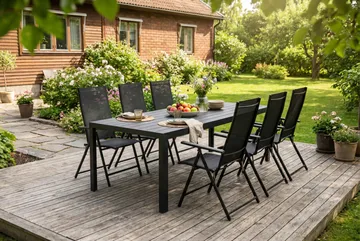 Siri Matbord Utomhus 90x205 cm - Svart - Products - Utemöbler & utemiljö - Utebord & trädgårdsbord - Matbord utomhus