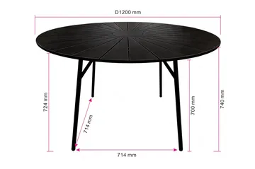 Tunis Runt Matbord utomhus 120 cm i aluminium metall - Svart - Products - Utemöbler & utemiljö - Utebord & trädgårdsbord - Matbord utomhus