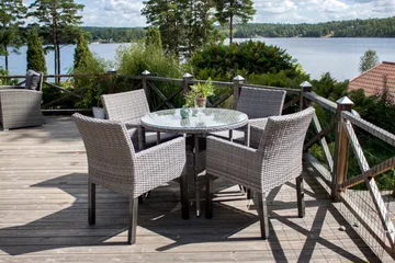 Volta Matbord Utomhus Rund Ø90 cm - Beige/Grå - Products - Utemöbler & utemiljö - Utebord & trädgårdsbord - Matbord utomhus