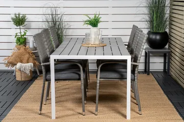 Break Matgrupp Utomhus 205 cm + 6 st Anna Karmstolar Utomhus - Grå /Vit - Products - Utemöbler & utemiljö - Utegrupp - Matgrupp utomhus