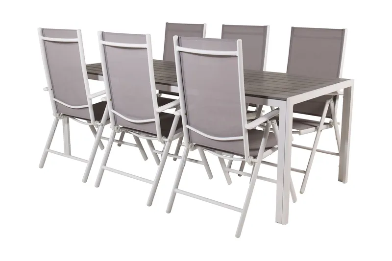 Buitepos Matgrupp Utomhus inkl 6 Positionsstolar - Polywood/Vit - Products - Utemöbler & utemiljö - Utegrupp - Matgrupp utomhus