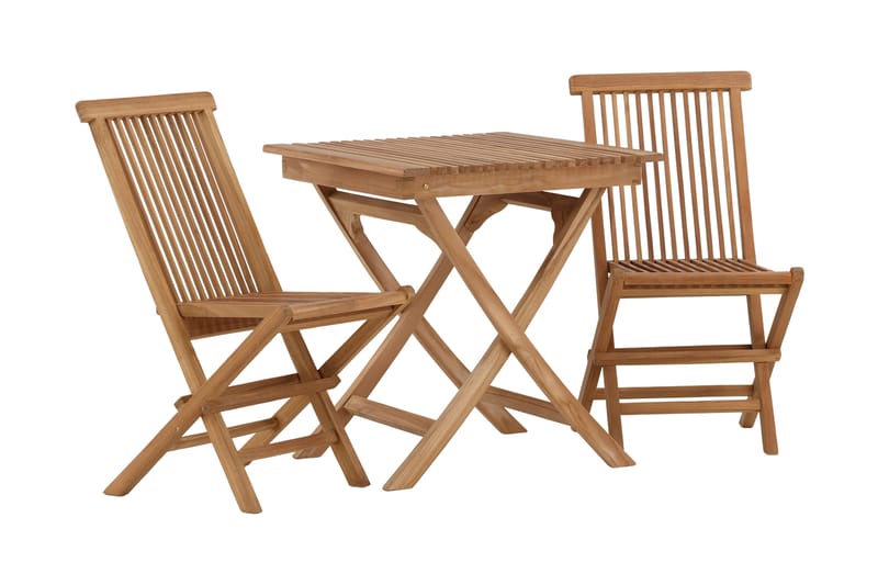 Ghana Caféset 70 cm + 2 Kenya Hopfällbara Karmsttolar - Brun - Products - Utemöbler & utemiljö - Utegrupp - Cafegrupp & cafeset