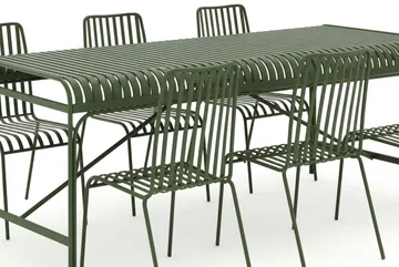 Jarva utomhus matgrupp 200 cm med 6 Jarva matstolar - Grön - Products - Utemöbler & utemiljö - Utegrupp - Matgrupp utomhus