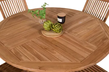 Kenya Matgrupp Utomhus Rund 120 cm + 4 Kenya Hopfällbar Stol - Brun - Products - Utemöbler & utemiljö - Utegrupp - Matgrupp utomhus