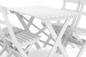 Landet Utomhus matgrupp 118x70x74 cm med 4 klappstolar - Vit - Products - Utemöbler & utemiljö - Utegrupp - Matgrupp utomhus