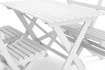 Landet Utomhus matgrupp 118x70x74 cm med soffa och 2 klappstolar - Vit - Products - Utemöbler & utemiljö - Utegrupp - Matgrupp utomhus