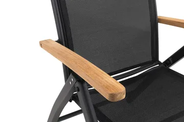 Las Vegas Matgrupp Utomhus Las Vegas 220-280 + 8 Positionsstol Lyx - Svart/Teak - Products - Utemöbler & utemiljö - Utegrupp - Matgrupp utomhus