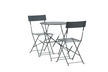 Marseille Caféset Rund Ø60 cm + 2 Matstolar Utomhus - Mörkgrå - Products - Utemöbler & utemiljö - Utegrupp - Cafegrupp & cafeset