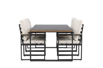 Aspvik Matgrupp 200x100cm - Svart/Teak - Products - Utemöbler & utemiljö - Utegrupp - Matgrupp utomhus