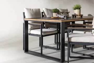 Aspvik Matgrupp 200x100cm - Svart/Teak - Products - Utemöbler & utemiljö - Utegrupp - Matgrupp utomhus