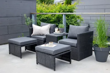 Quad Balkonggrupp 2-sits - Svart - Products - Utemöbler & utemiljö - Utegrupp - Cafegrupp & cafeset