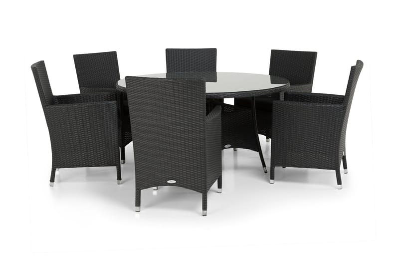 Thor Matgrupp Ø140 + 6 Thor Fåtölj, Svart