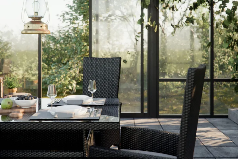 Thor Matgrupp Utomhus 140x90 + 6 Jenny Fåtölj Ställbar m Dyna - Svart/Grön - Products - Utemöbler & utemiljö - Utegrupp - Matgrupp utomhus