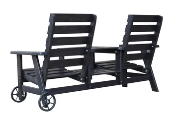 KIngdom Utebänk 177 cm - Svart - Products - Utemöbler & utemiljö - Utesoffa - Trädgårdsbänk & utebänk