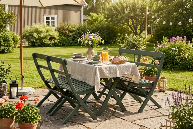 Landet liten soffa utomhus 110x60x89 cm - Träsoffa akacia - Grön - Products - Utemöbler & utemiljö - Utesoffa - Trädgårdssoffa