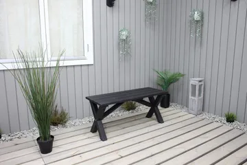 Lietinna Utebänk 100 cm - Svart - Products - Utemöbler & utemiljö - Utesoffa - Trädgårdsbänk & utebänk