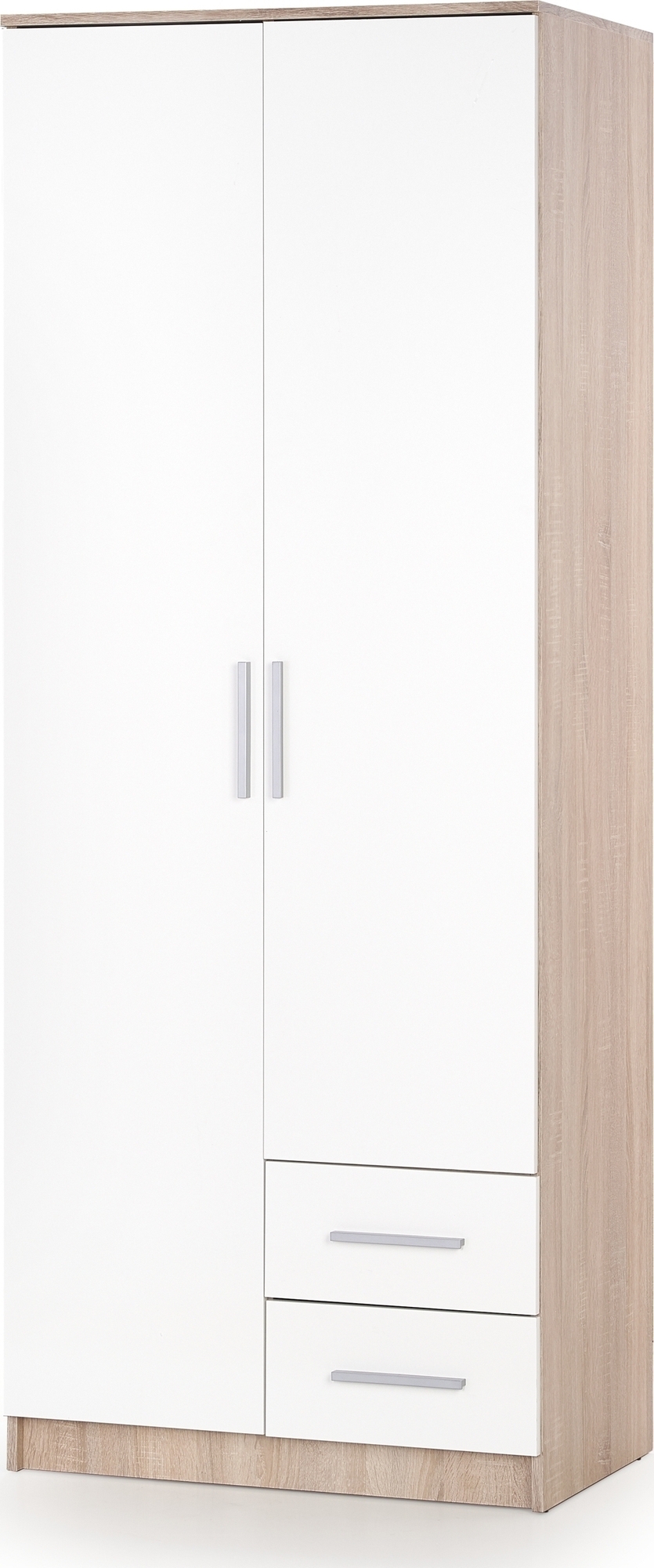 Abdel 2 garderobe - Hvit/sonoma eik