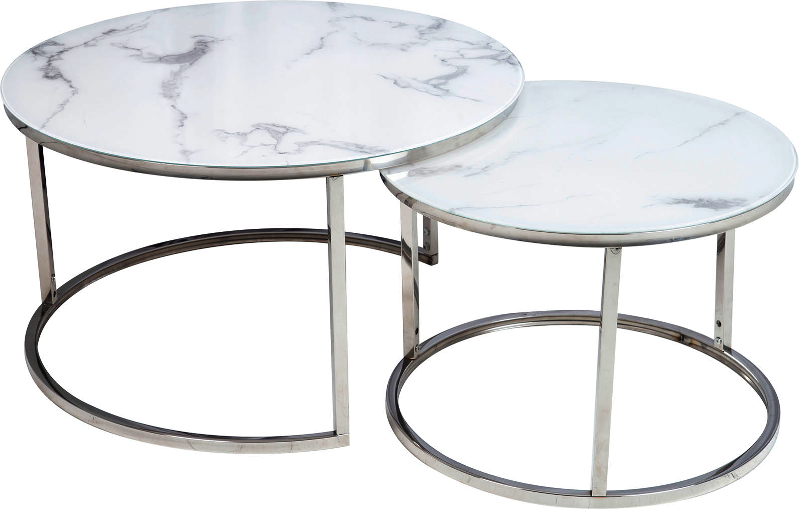 Harrisburg salongbord 80 x 80 cm - Hvit/krom