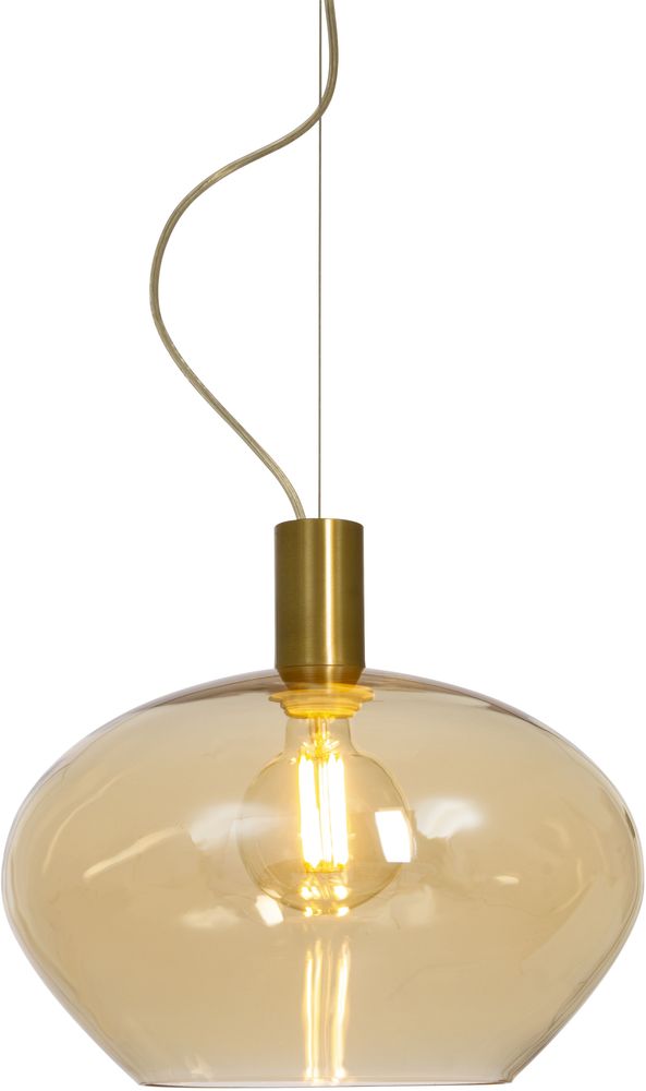 Taklampe Bell - Matt messing / amber