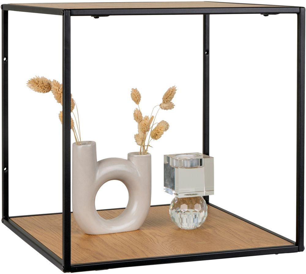 Vita vegghylle - svart / eik imitasjon - 36x36x36