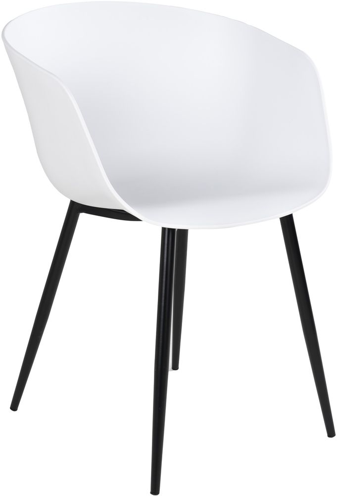 Roda spisestol - hvit / svart