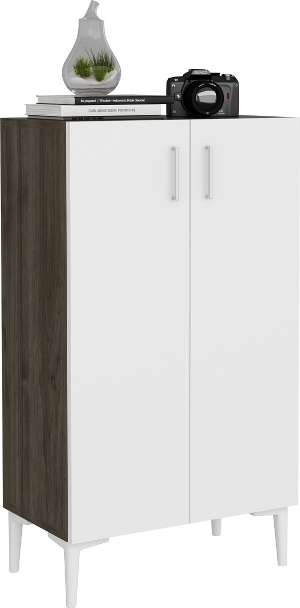 Chetri skoskap - Valn�tt/hvit