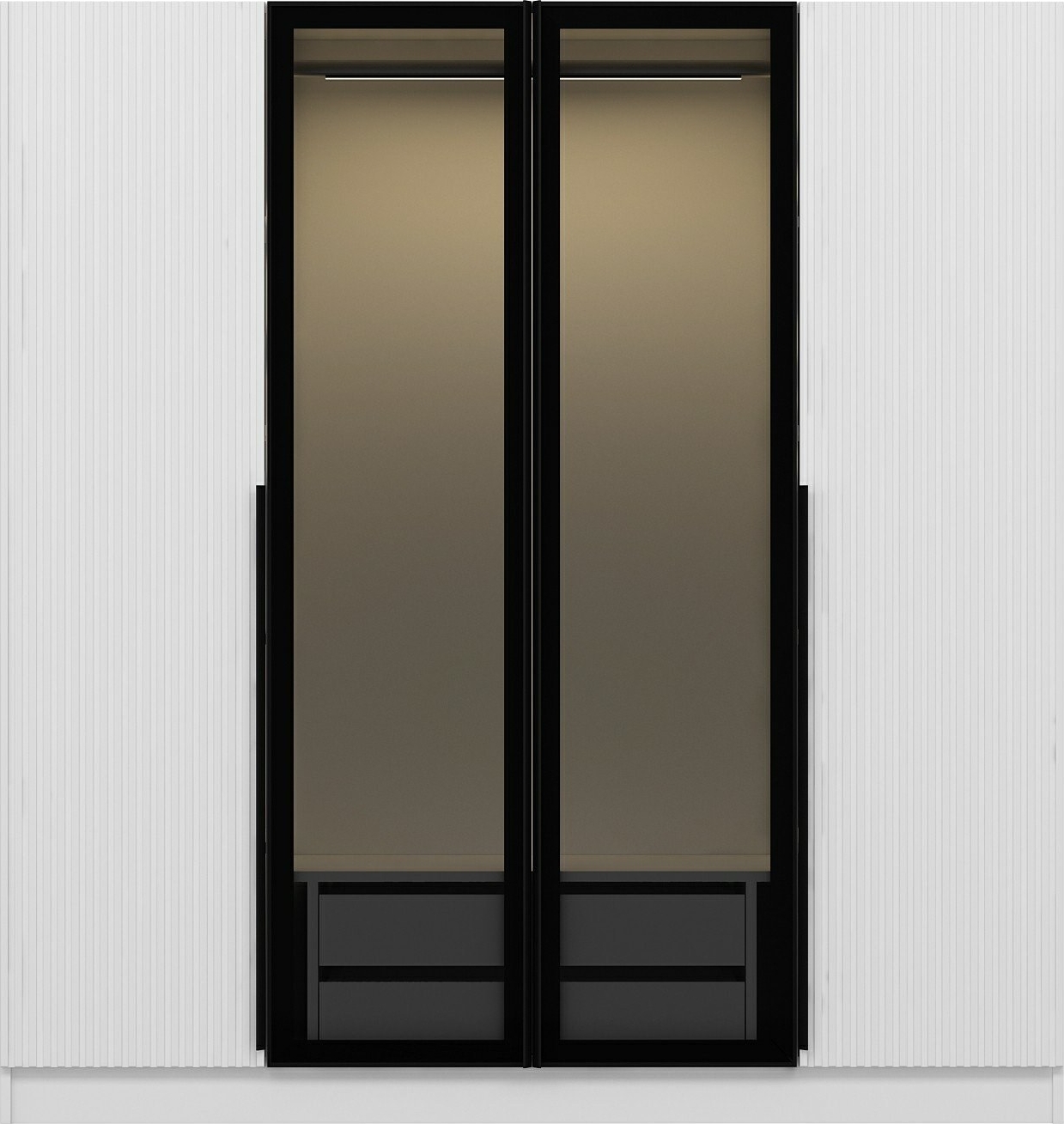 Cikani garderobe 180x52x210 cm - Hvit/fume