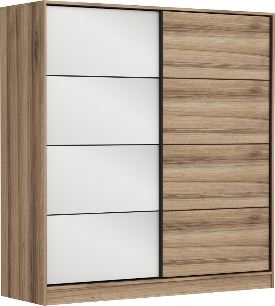 Kapusta garderobeskap 220x52x210 cm, variant B - Brun/hvit/brun