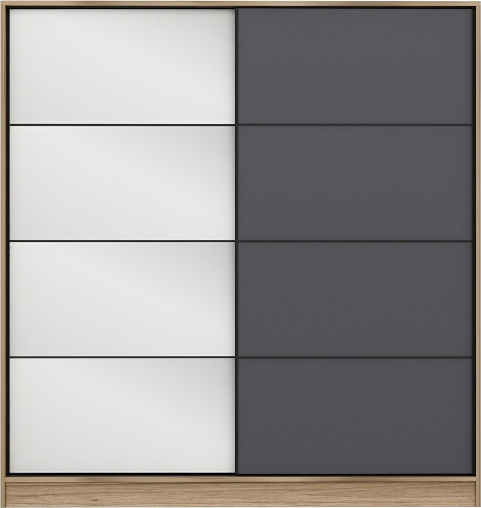 Kapusta garderobeskap med speild�r, 180 cm - Brun/antrasitt