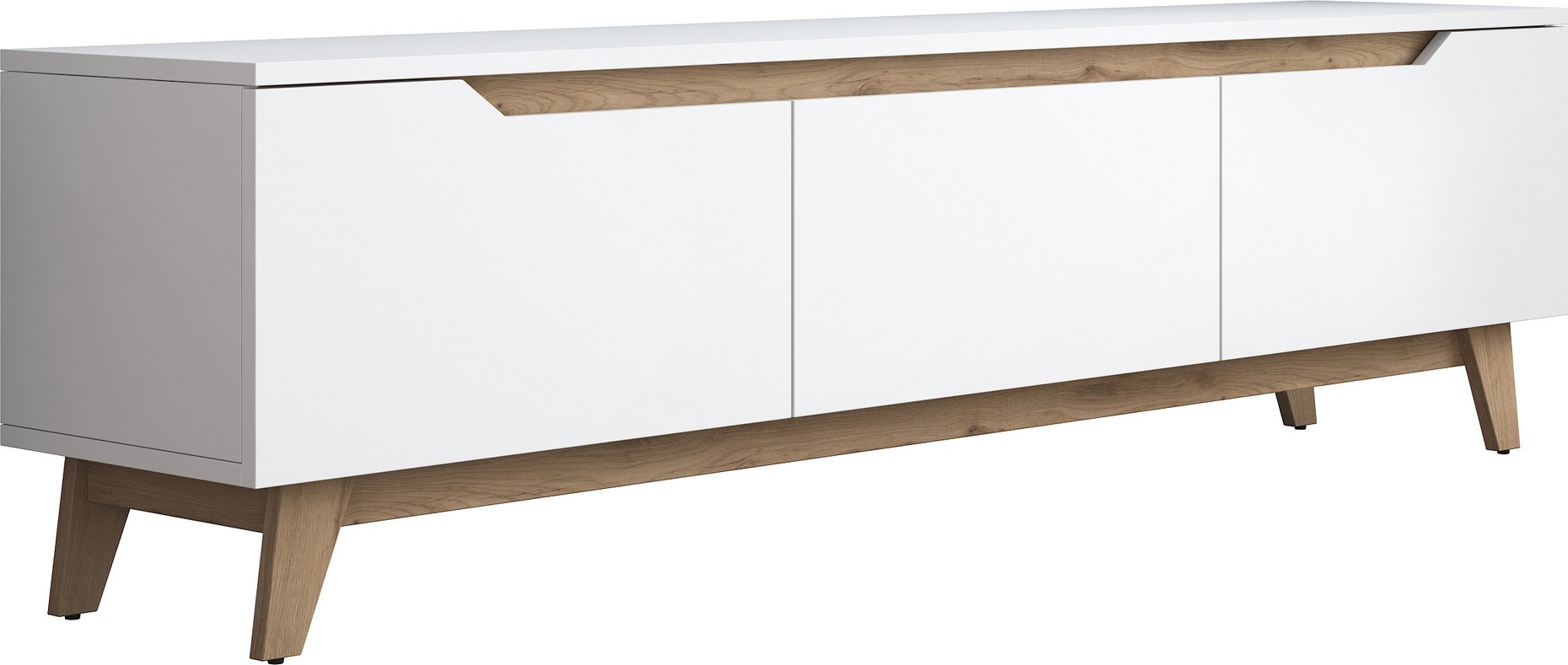 Duno media benk Hvit/valnøtt - TV-benker