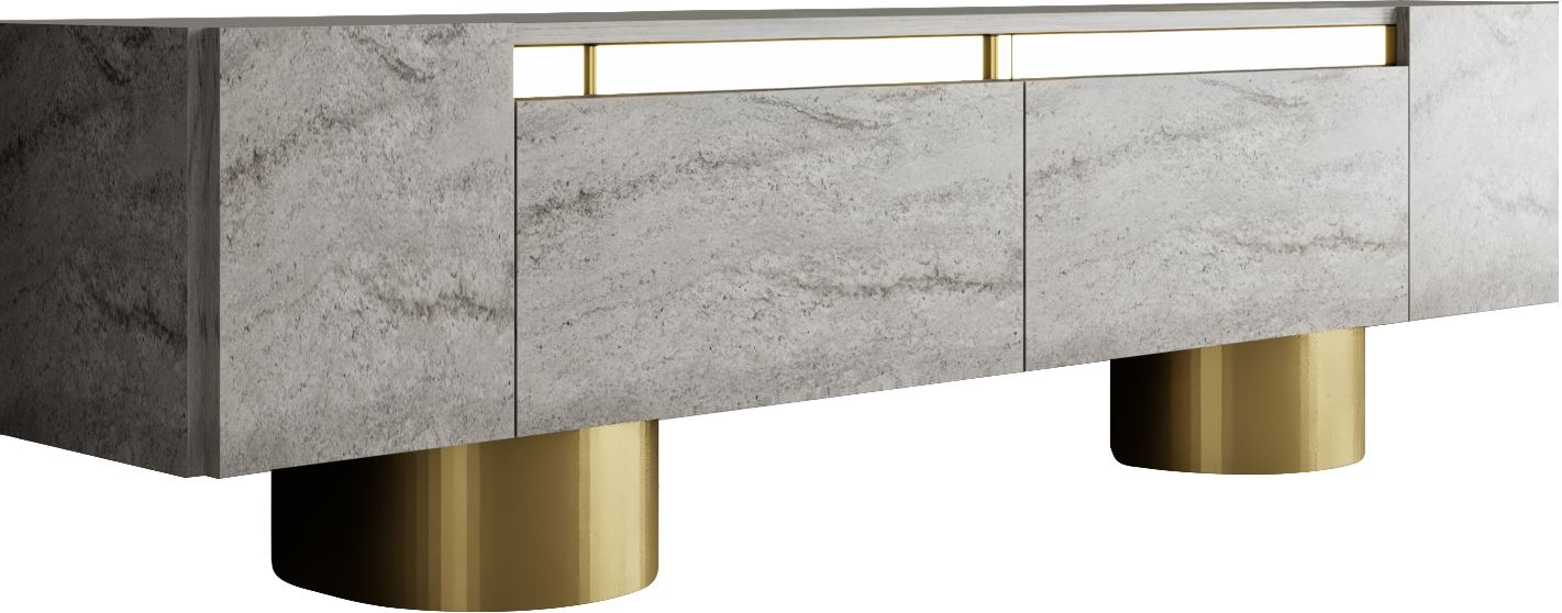 Bohem TV-stativ 180 cm - Travertin/gull