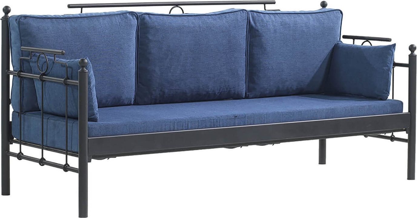 Hampus 3-seters utesofa - Svart/blå Hampus 3-seters utesofa - Svart/blå