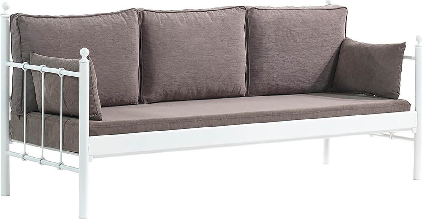 Lalas 3-seters utesofa - Hvit/brun