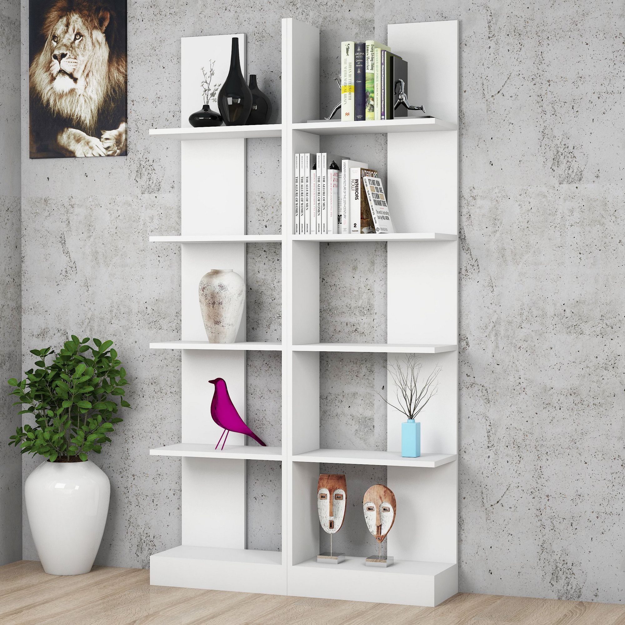 Ikiz bokhylle - Hvit