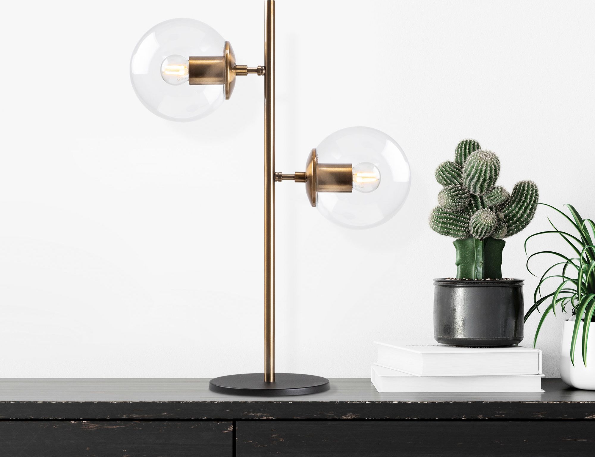 Fasett bordlampe, klar - Vintage