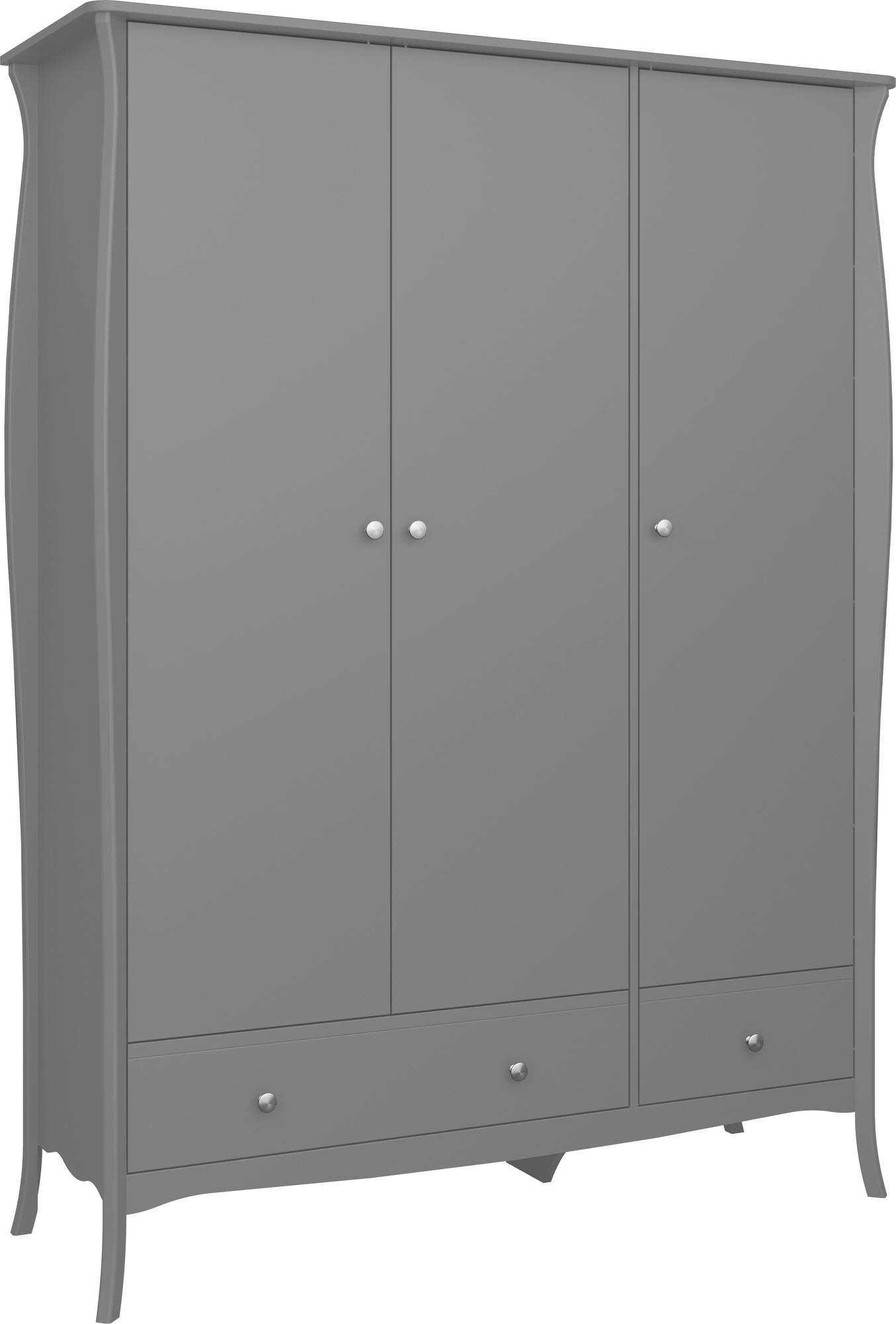 Barokk garderobe med 3 dører - Grå Barokk garderobe med 3 dører - Grå