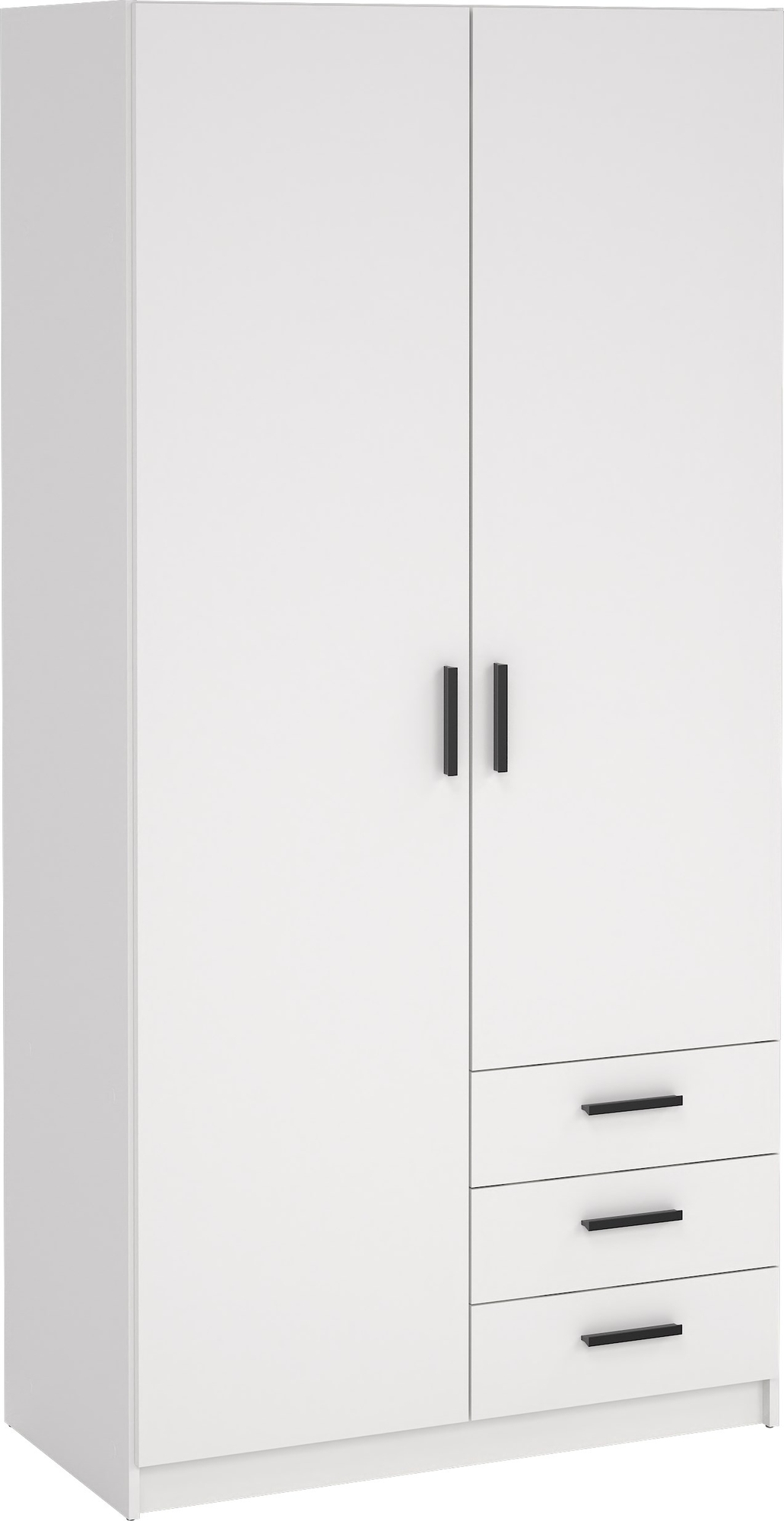 Sprint garderobe med 2 d�rer og 3 skuffer - Hvit