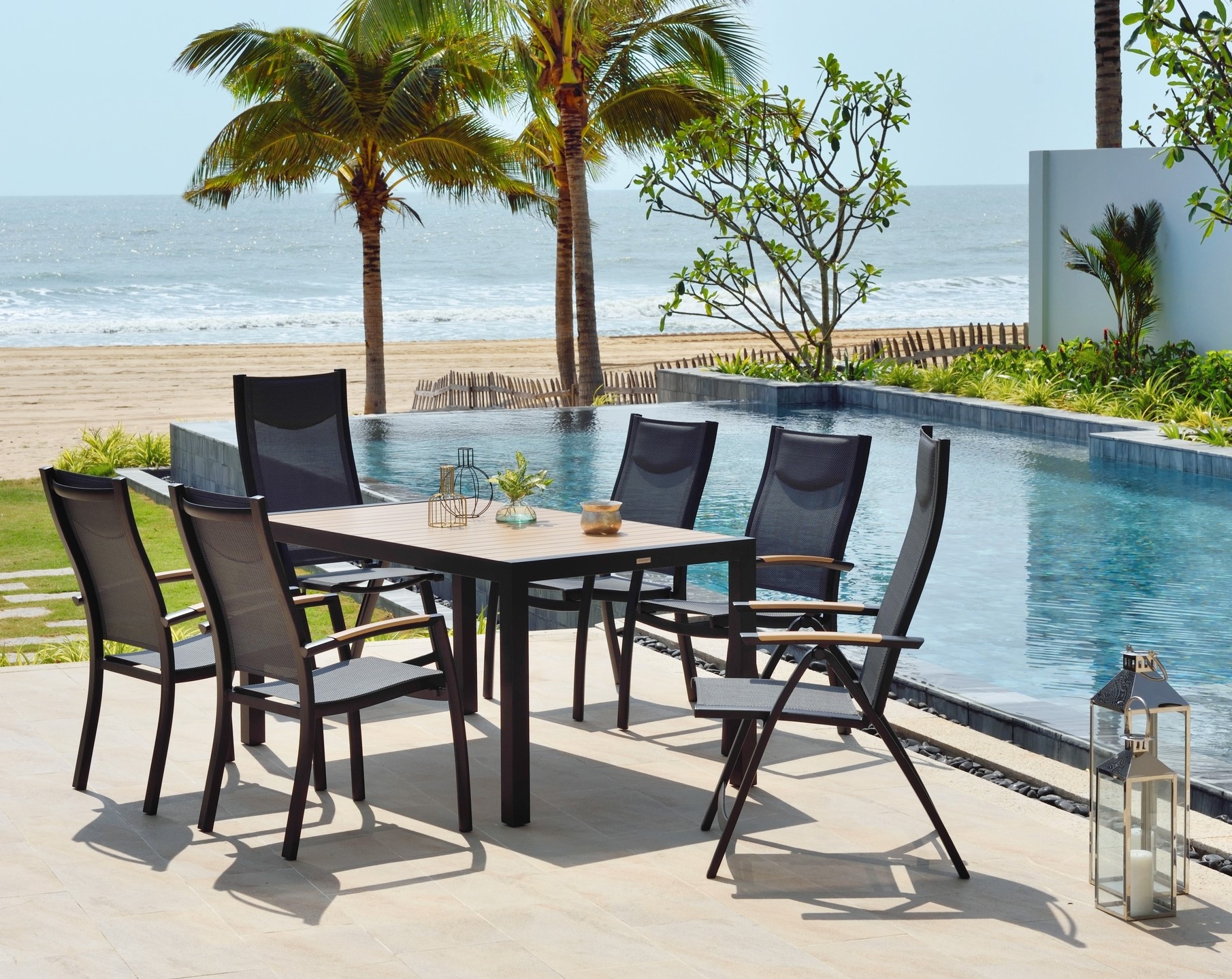 Panama spisegruppe 4 - Sort/teak Panama spisegruppe 4 - Sort/teak