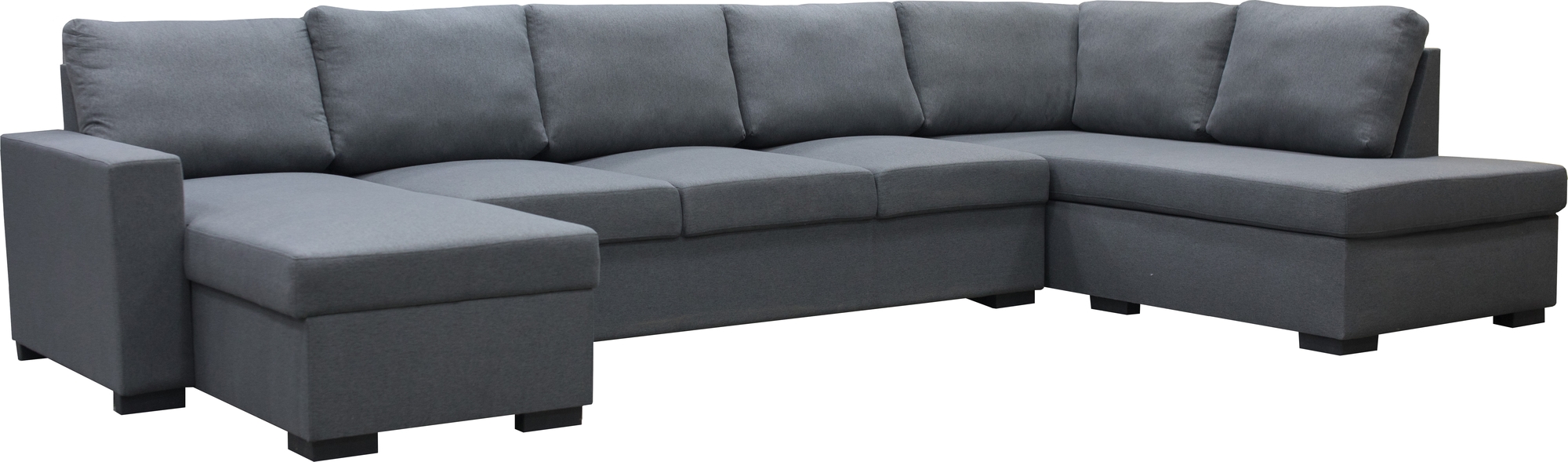 Solna m?rkegr? vendbar U-sofa 367 cm + Tekstilpleie for m?bler