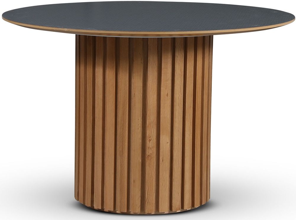 Sumo spisebord Ø118 cm - Oljet eik / Perstorp mørkegrå virrvarr Sumo spisebord Ø118 cm - Oljet eik / Perstorp mørkegrå virrvarr