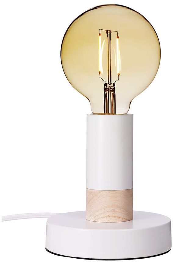 Spartan Wood bordlampe - Hvit/naturlig tre