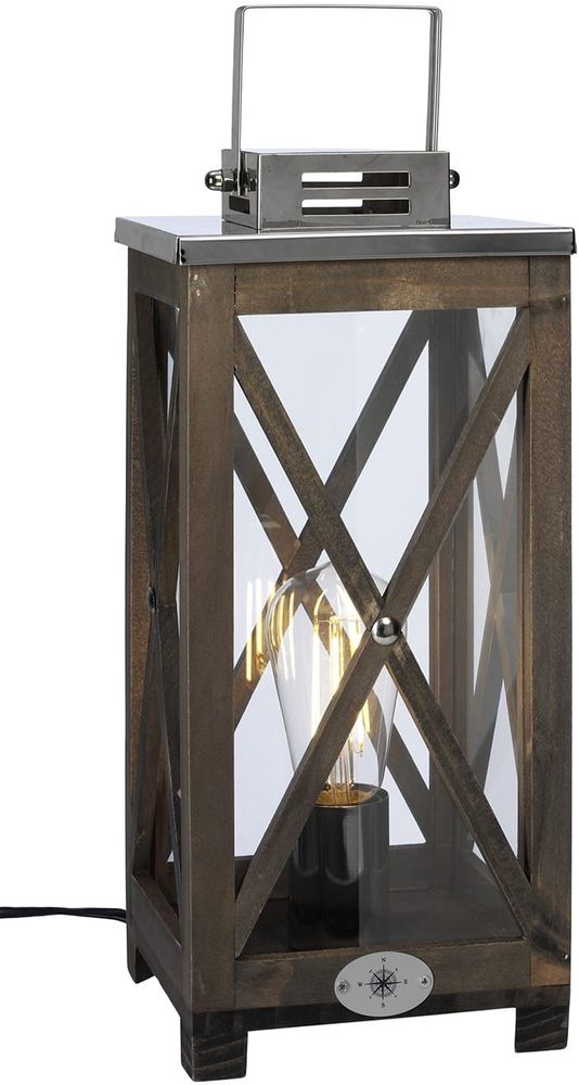 Nautica bordlampe - Brun/krom